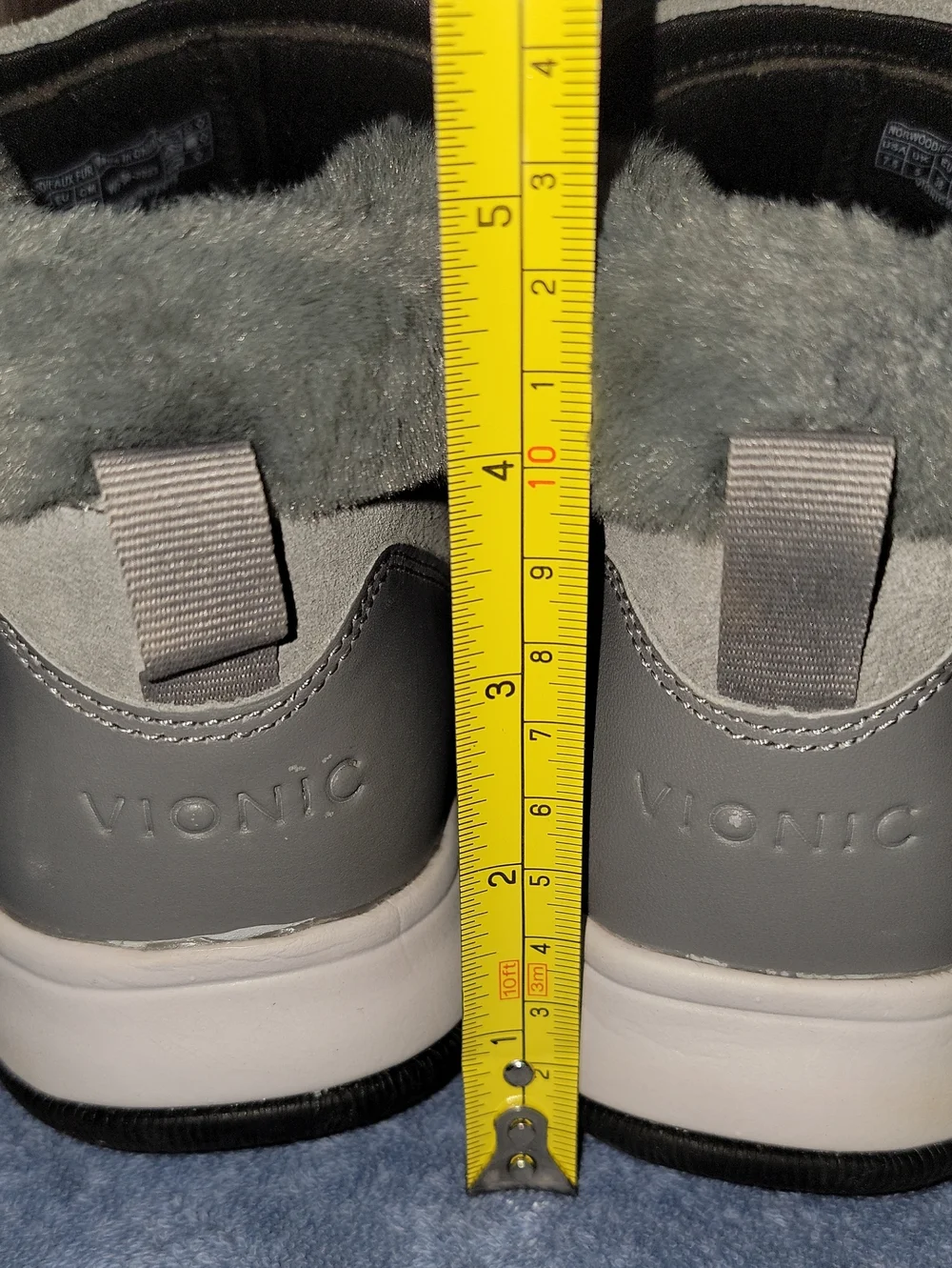 Vionic Norwood Women’s 7.5 Faux Fur Boots Grey Suede Leather Water Repellent